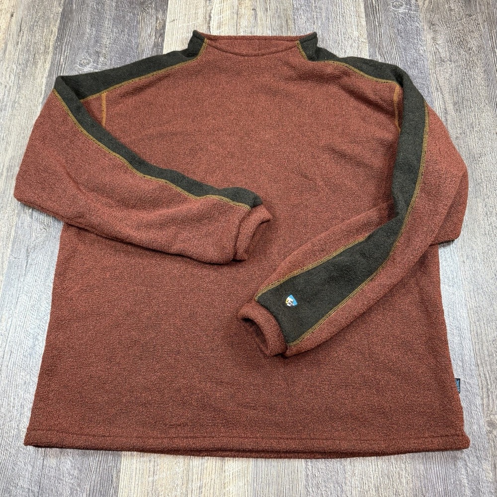 Kuhl Alfpaca Fleece Sweater Men's XL Rust Red Crewneck Outdoor Warm Alfwear